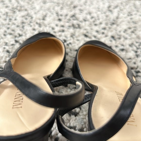 Black Leather Slingback Heels - Picture 8 of 8